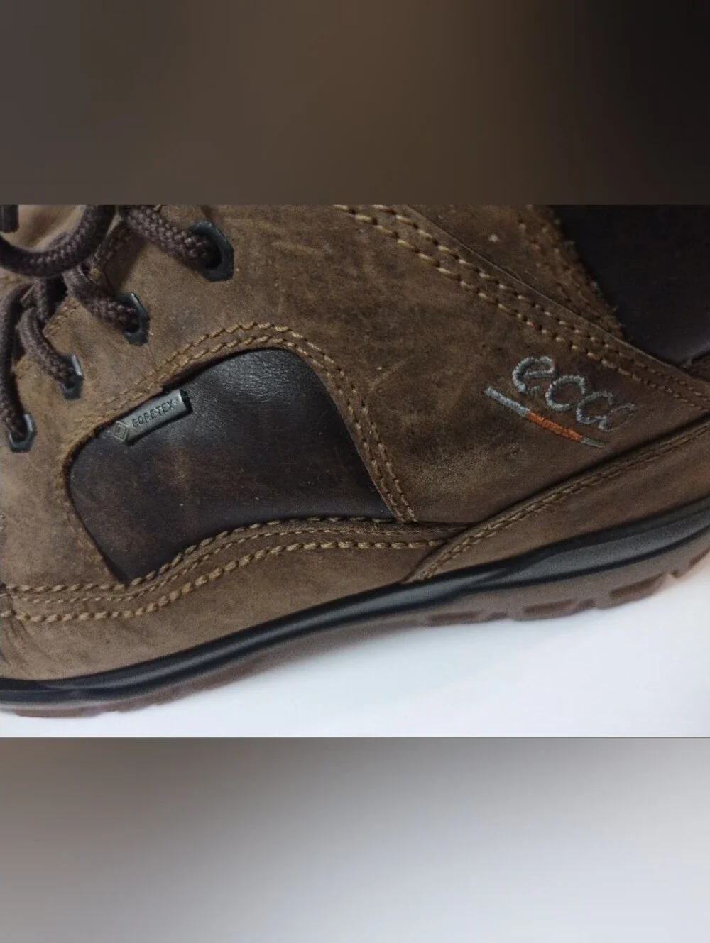 ECCO Track 6 Goretex Boots Brown Leather Lace Up Waterproof Size 47 US 13